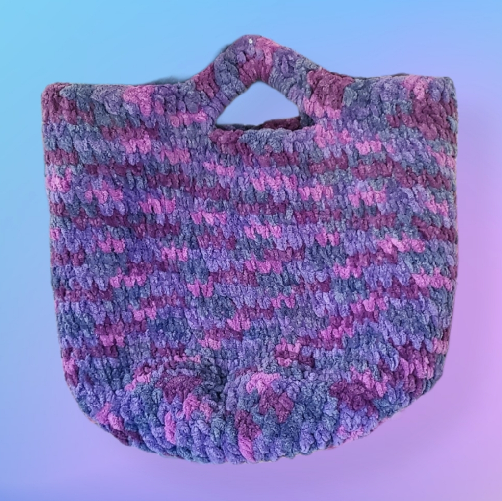 90's Soft & Fuzzy Purple Knit Bag